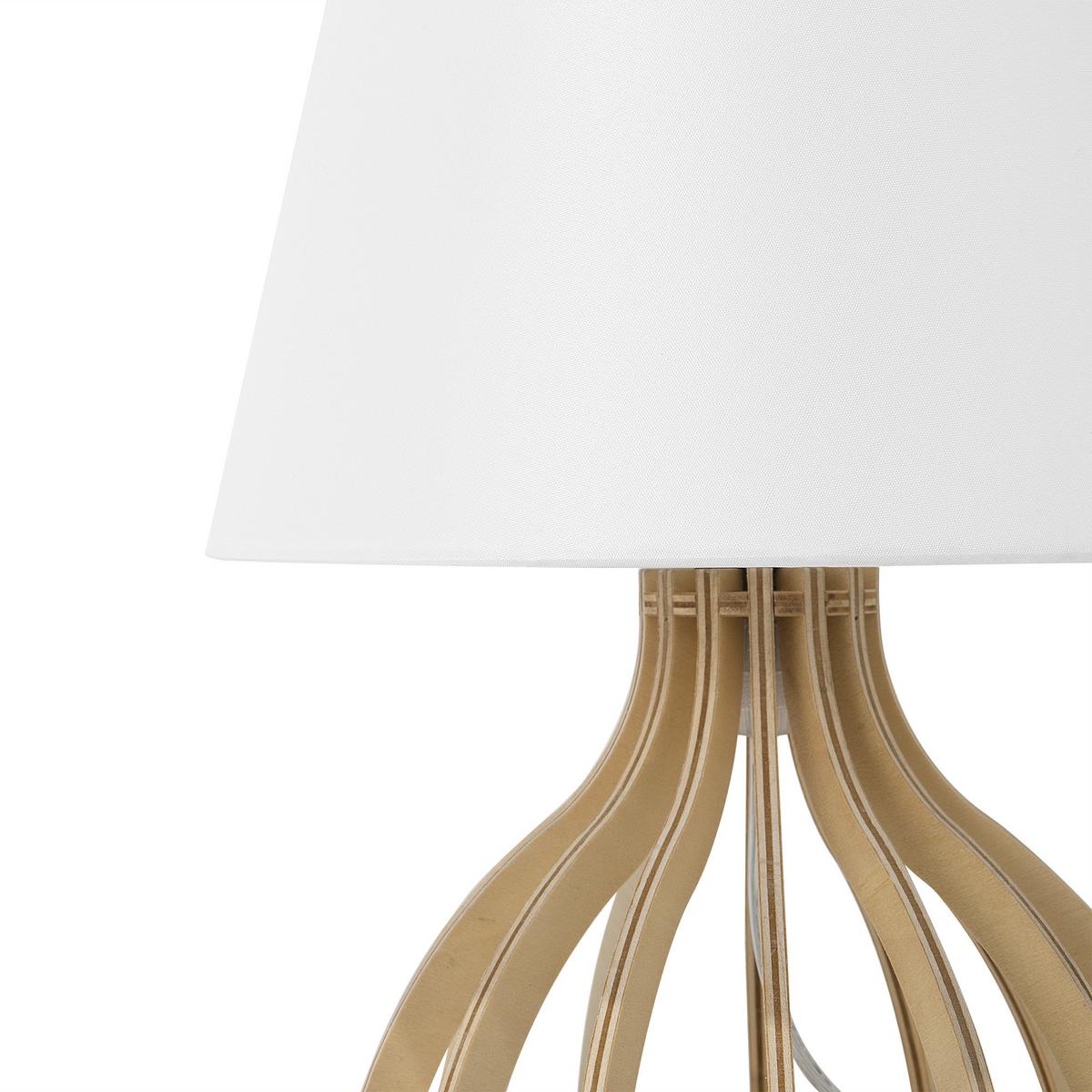 TISCHLAMPE Agueda 22/22/36 cm - Weiß, Holzwerkstoff (22/22/36cm) - Beliani