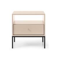 NACHTSCHRANK Monne Beige - Beige/Goldfarben, Holzwerkstoff/Metall (53.6/56.2/39cm) - Selsey