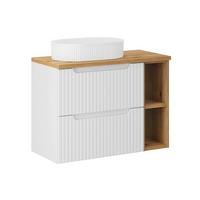 WASCHTISCH 80.4cm Riva Weiß und Holz - Weiß, Holzwerkstoff (80.4/59/40cm) - Petits-meubles