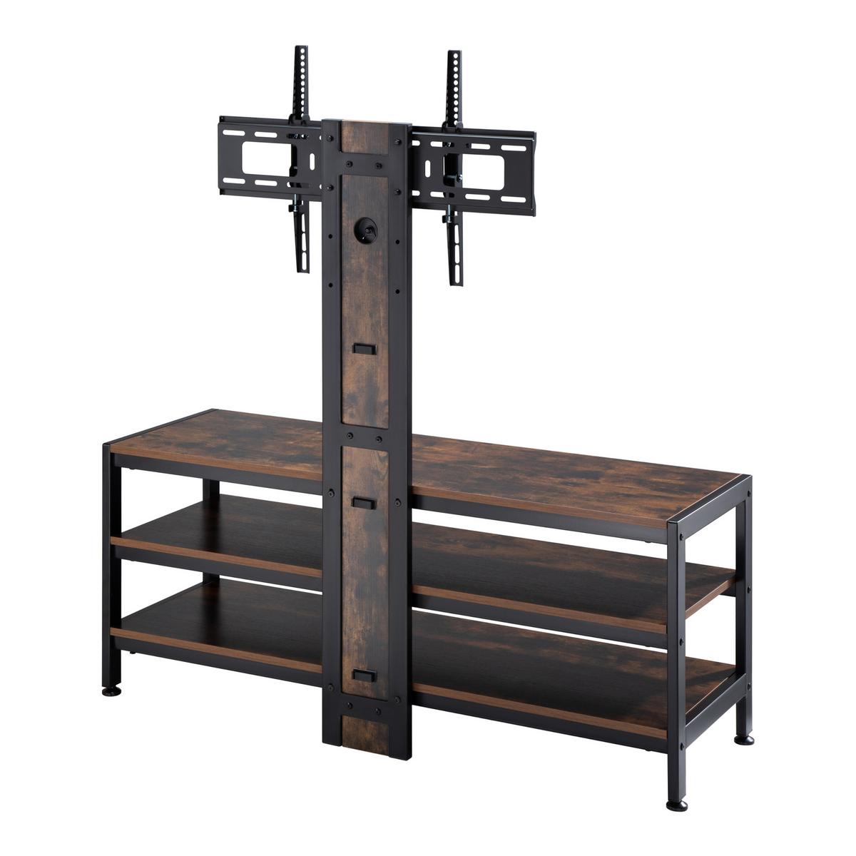 TV-HALTERUNG Stockholm - Wildeiche/Schwarz, Holzwerkstoff/Metall (120/108/40cm) - pro.tec