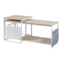 FERNSEHTISCH Dyrøy mit Beistelltisch - Eichefarben/Weiß, Metall (110/46.5/40cm) - [en.casa]