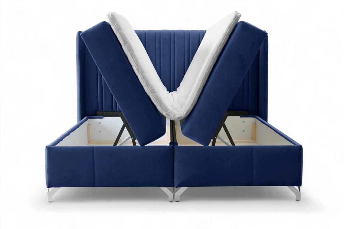 BOXBETT Damien - Blau, Holzwerkstoff/Textil (120/200cm) - Fun Möbel