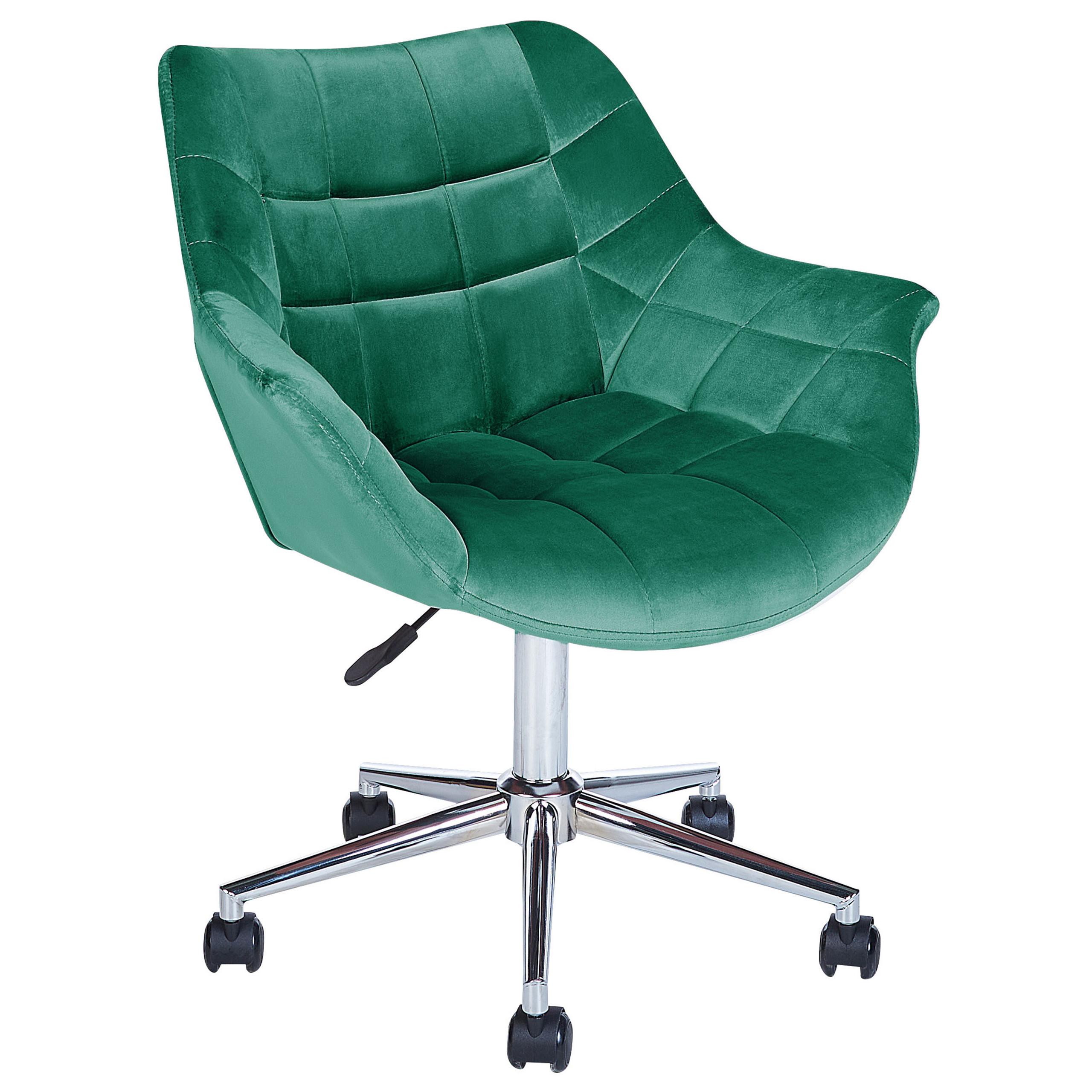 BÜROSTUHL Samtstoff Grün Labelle - Grün, Textil/Metall (62/83/62cm) - Beliani