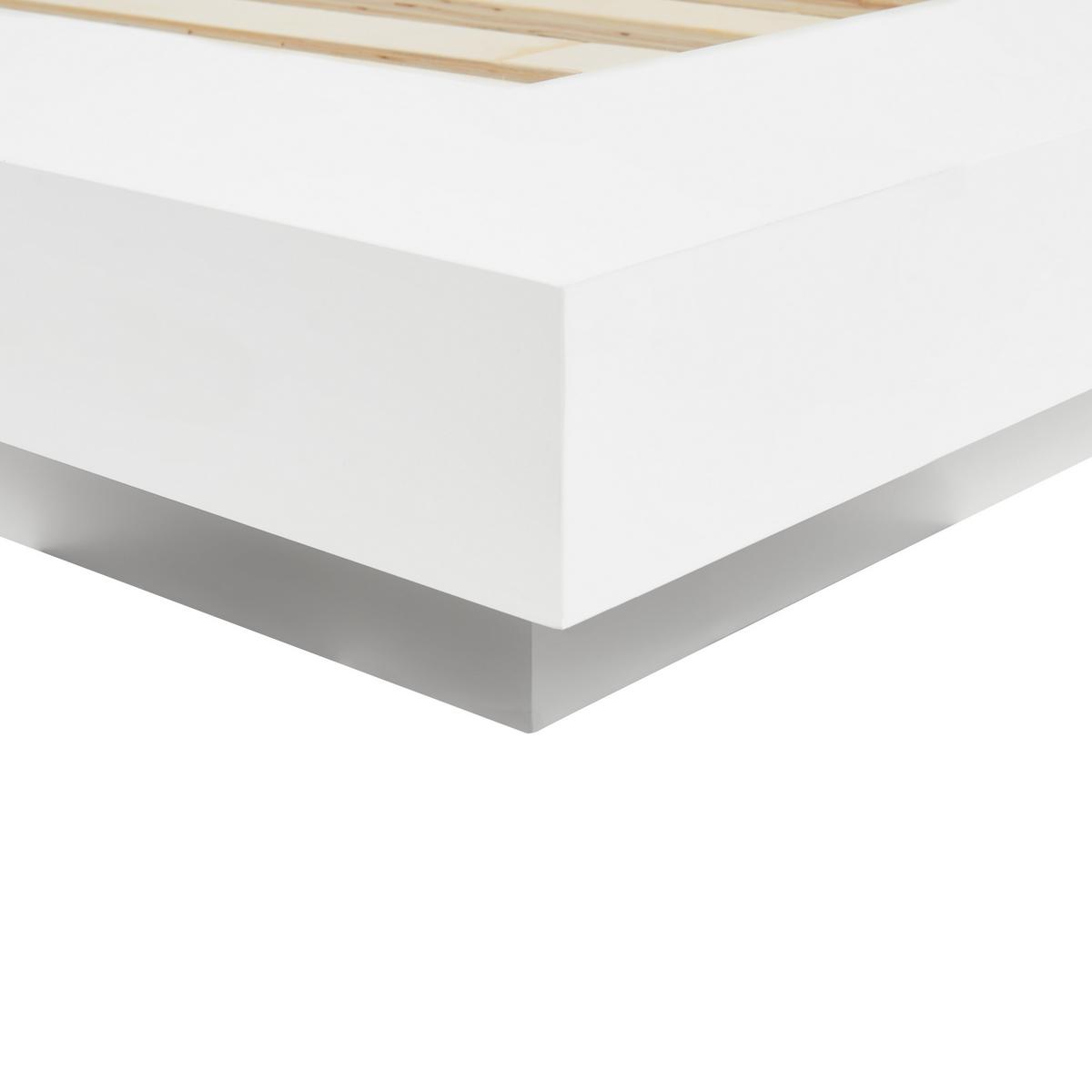 BETT mit Lattenrost 160x200 cm Weiß Zen - Weiß, Holzwerkstoff (160/200cm) - Beliani