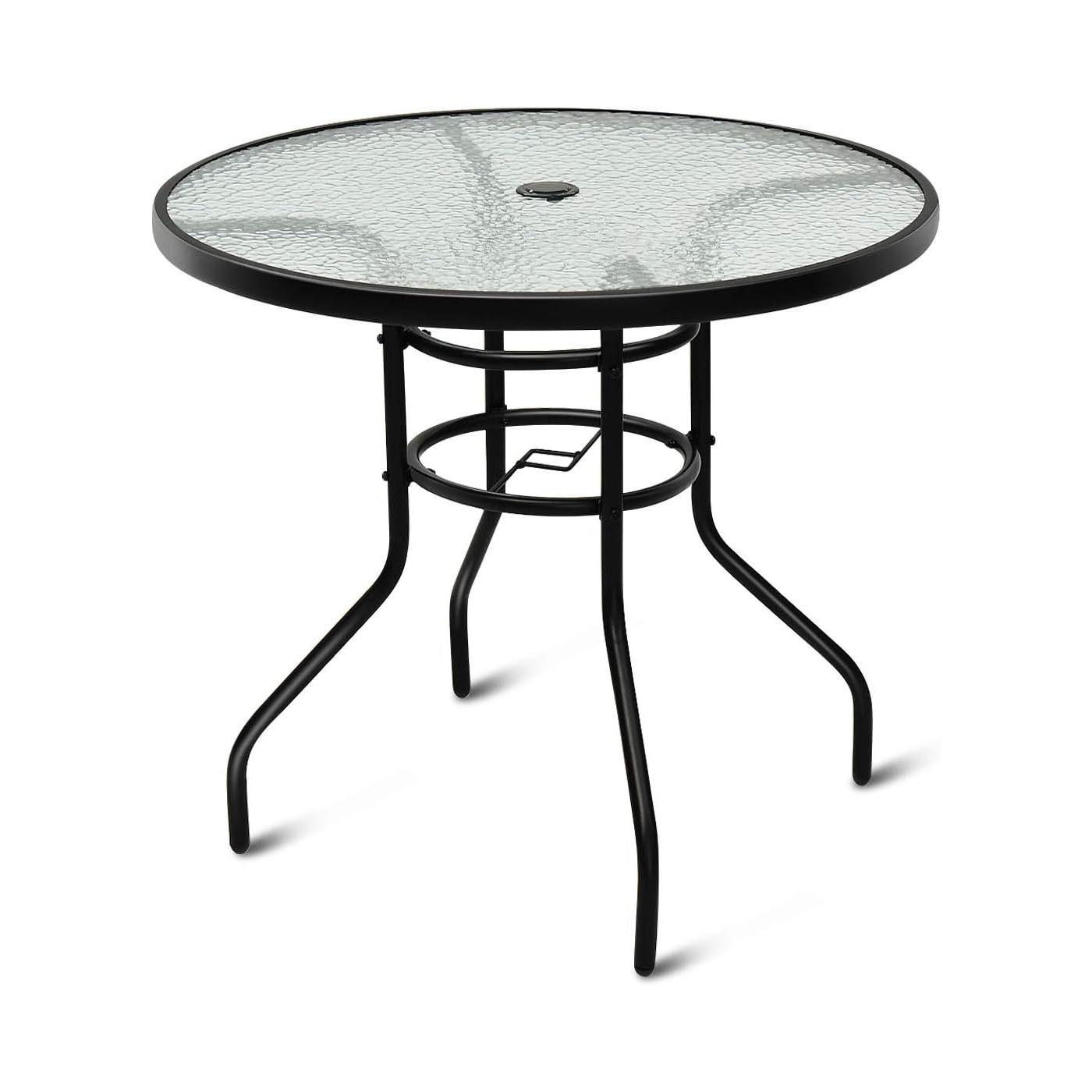 GARTENTISCH Schwarz - Schwarz, Metall (80/80/71cm) - COSTWAY