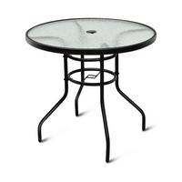 GARTENTISCH Schwarz - Schwarz, Metall (80/80/71cm) - COSTWAY
