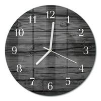 WANDUHR aus Glas Ø30 cm - Holz - Schwarz, Glas (30/30/0.4cm) - TULUP