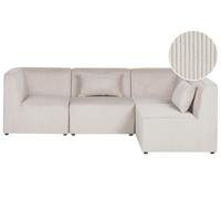 ECKSOFA Modul 4-Sitzer linksseitig Beige Cord Lemvig - Beige, Textil (250/166cm) - Beliani
