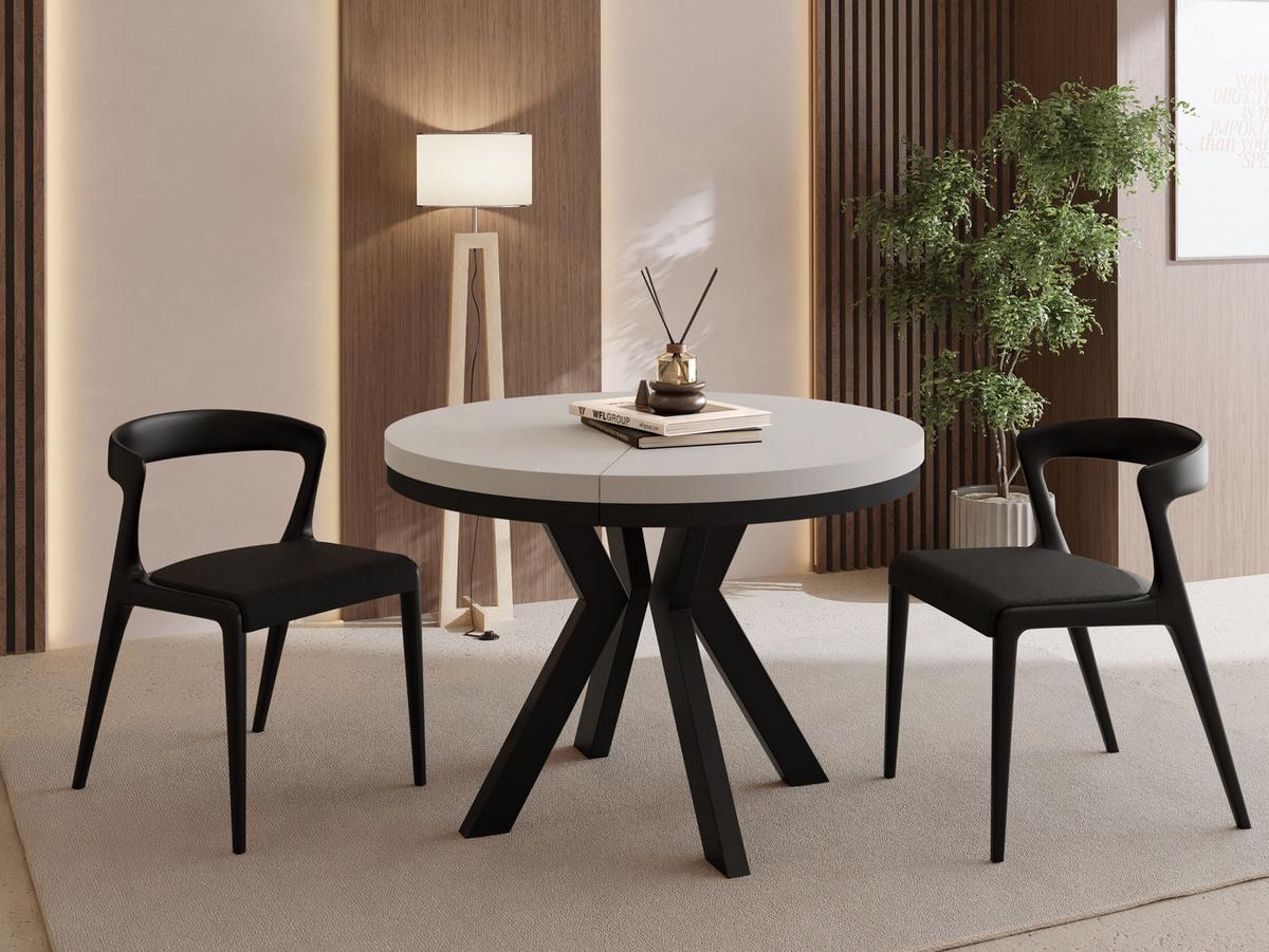 ESSTISCH Savio Neo rund ausziehbar verlängerbar, Kaschmir 80-130/80/77 cm - Kaschmir/Beige, Holz/Holzwerkstoff (80/130/77cm) - WFL GROUP