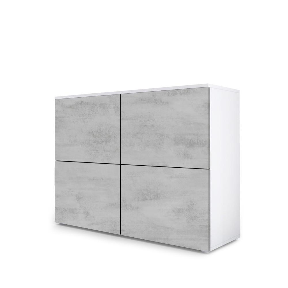 KOMMODE Rova Beton Oxid Optik / Beton Oxid Optik - Hellgrau, Holzwerkstoff (92/72/35cm) - Vladon
