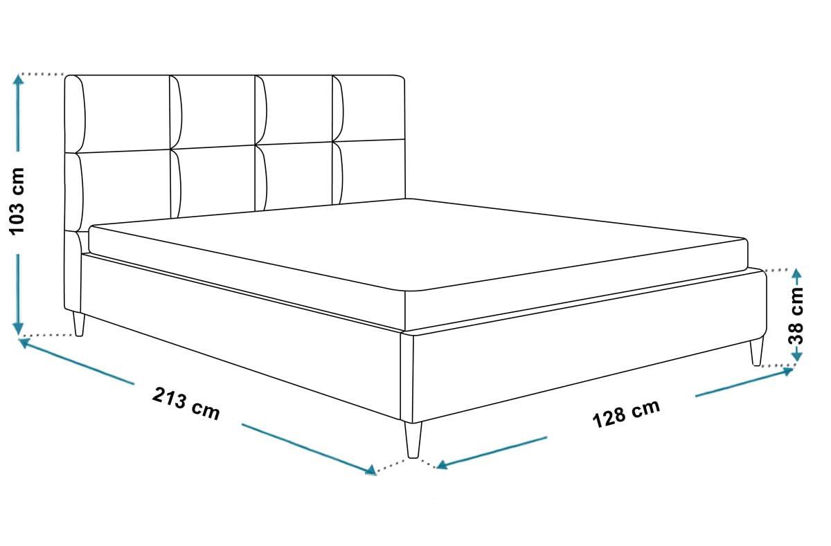 POLSTERBETT LUX Roma mit Kopfteil, 120 x 200 cm, Doppelbett mit Lattenrost aus Holz, Velourstoff Dunkelgrau, Füße in Farbe: Weiß - Dunkelgrau, Holz/Textil (120/200cm) - Alpi-Möbel