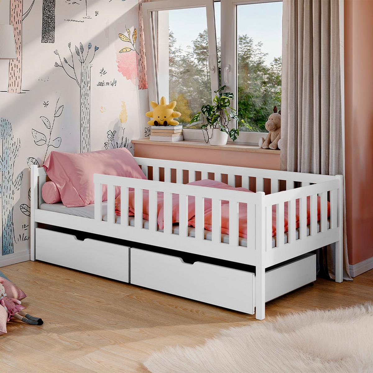 BETT 90/190 Antoine Weiß - Weiß, Holzwerkstoff (90/190cm) - Petits-meubles