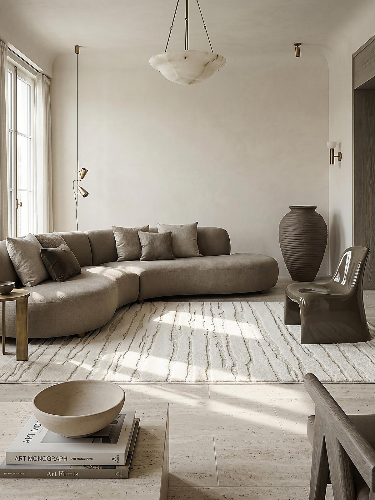 KURZFLORTEPPICH Abstrakt CETINA Polypropylen Creme 140 x 200 cm - Beige, Textil (140/200cm) - KADIMA DESIGN