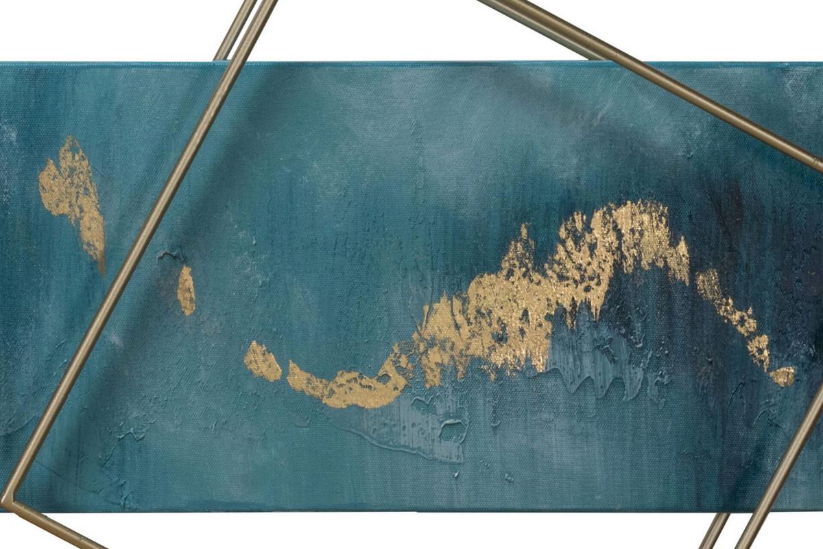 WANDDEKO Blau 120/40 cm - Blau, Metall (2.2/40/6cm) - KUNSTLOFT