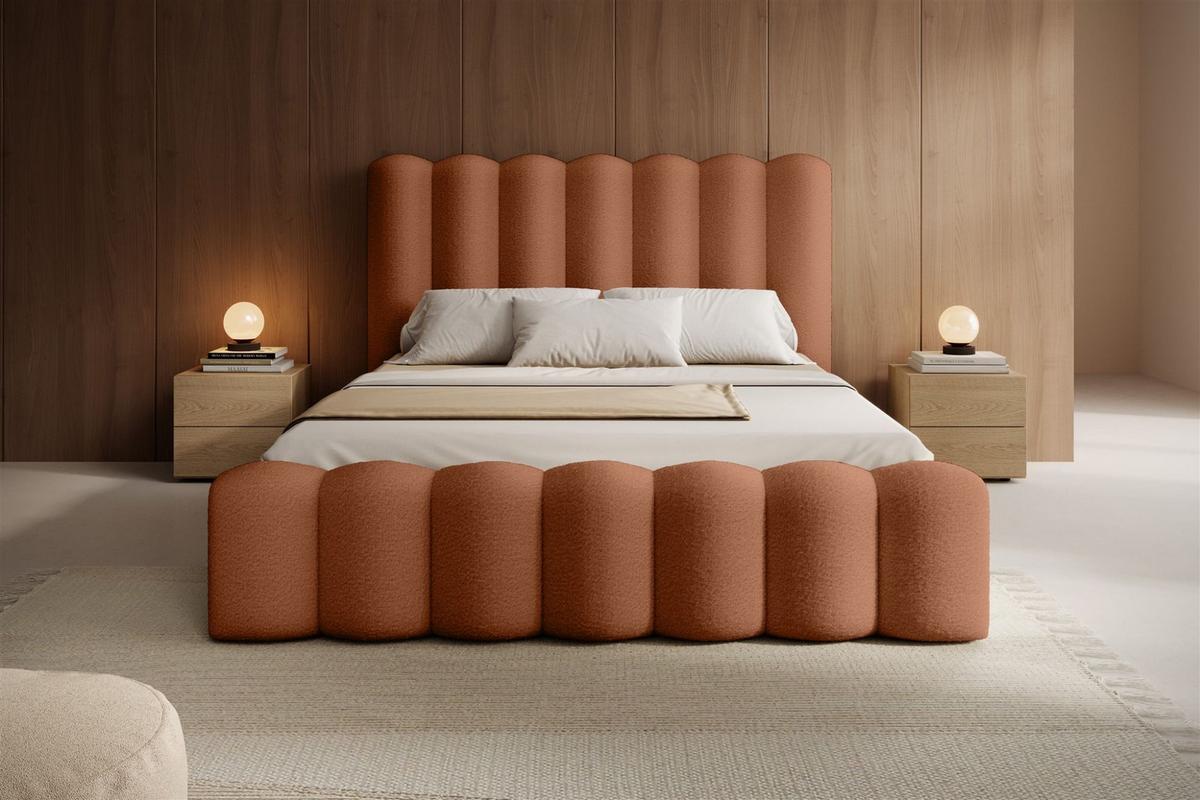 POLSTERBETT Macon In Euphoria - Rotbraun, Holzwerkstoff/Textil (160/200cm) - Fun Möbel