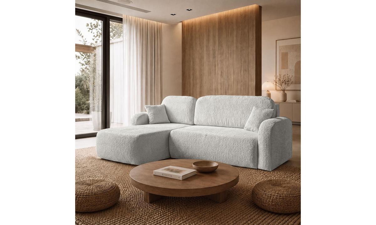 ECKSOFA PALOMA L 235/155/85 cm Coral 70 - Creme, Textil (235/155cm) - Lookway