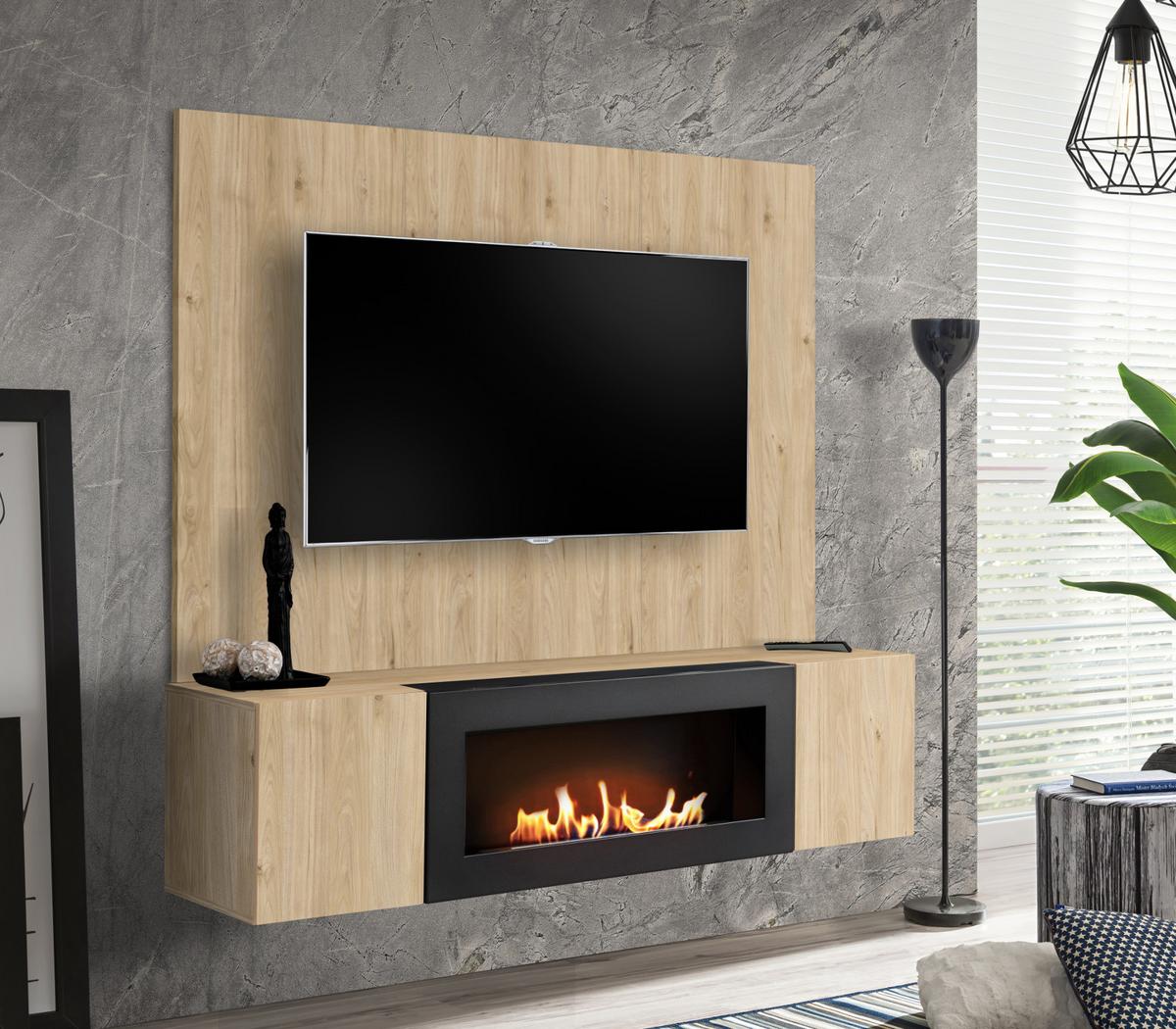 WANDPANEEL Eiche Jackson 160 x 118 cm, TV Rückwandverkleidung in modernem Design - Eichefarben, Holzwerkstoff (160/118/1.6cm) - Inn.Furn