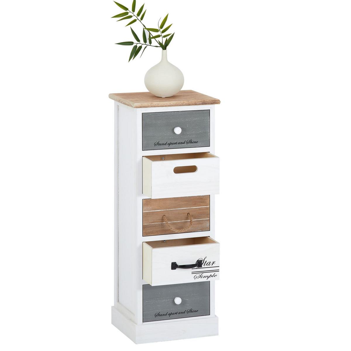 KOMMODE SALVA weiß - Weiß, Holz (29/77/27cm) - CARO-Möbel