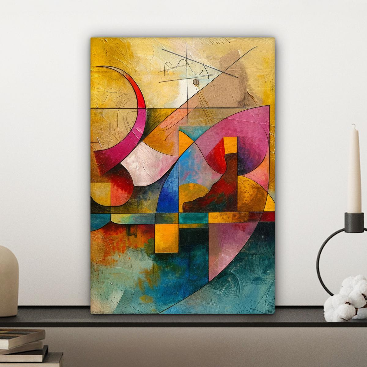 LEINWANDBILD Kunst - Abstrakt - Modern Deko Wohnzimmer 20x30 cm - Gelb, Textil (20/30cm) - MuchoWow