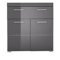 BADKOMMODE grau Hochglanz 73 x 79 cm, Badzimmer Kommode mit viel Stauraum - Grau, Holzwerkstoff/Kunststoff (73/79/31cm) - Top.Furn