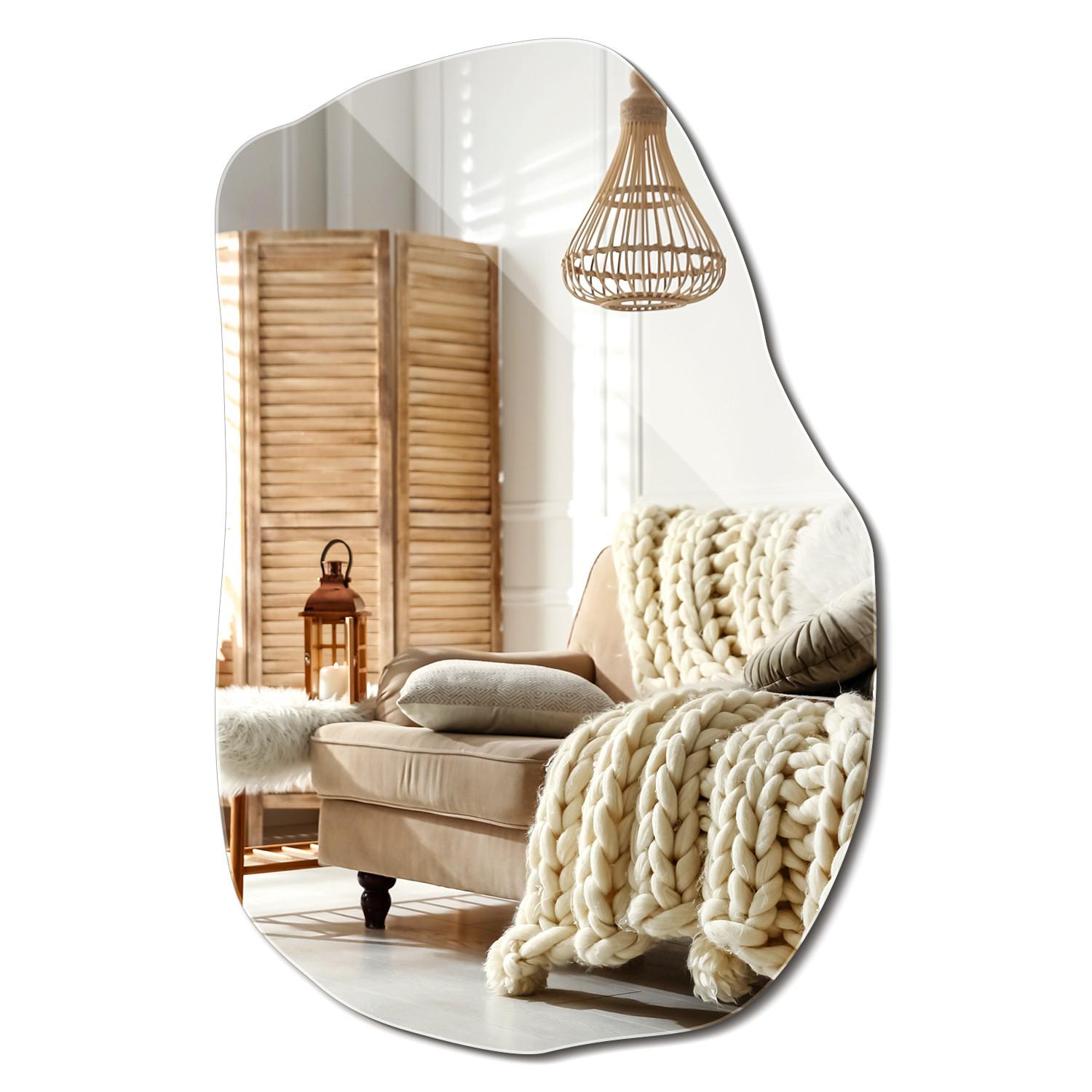 SPIEGEL Asymmetrisch 80x52 cm - Transparent, Glas (52/80/0.4cm) - Wallfluent