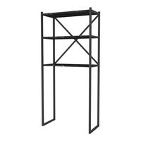 BADEZIMMERREGAL Askersund - Schwarz, Holzwerkstoff/Metall (66/160/34cm) - [en.casa]