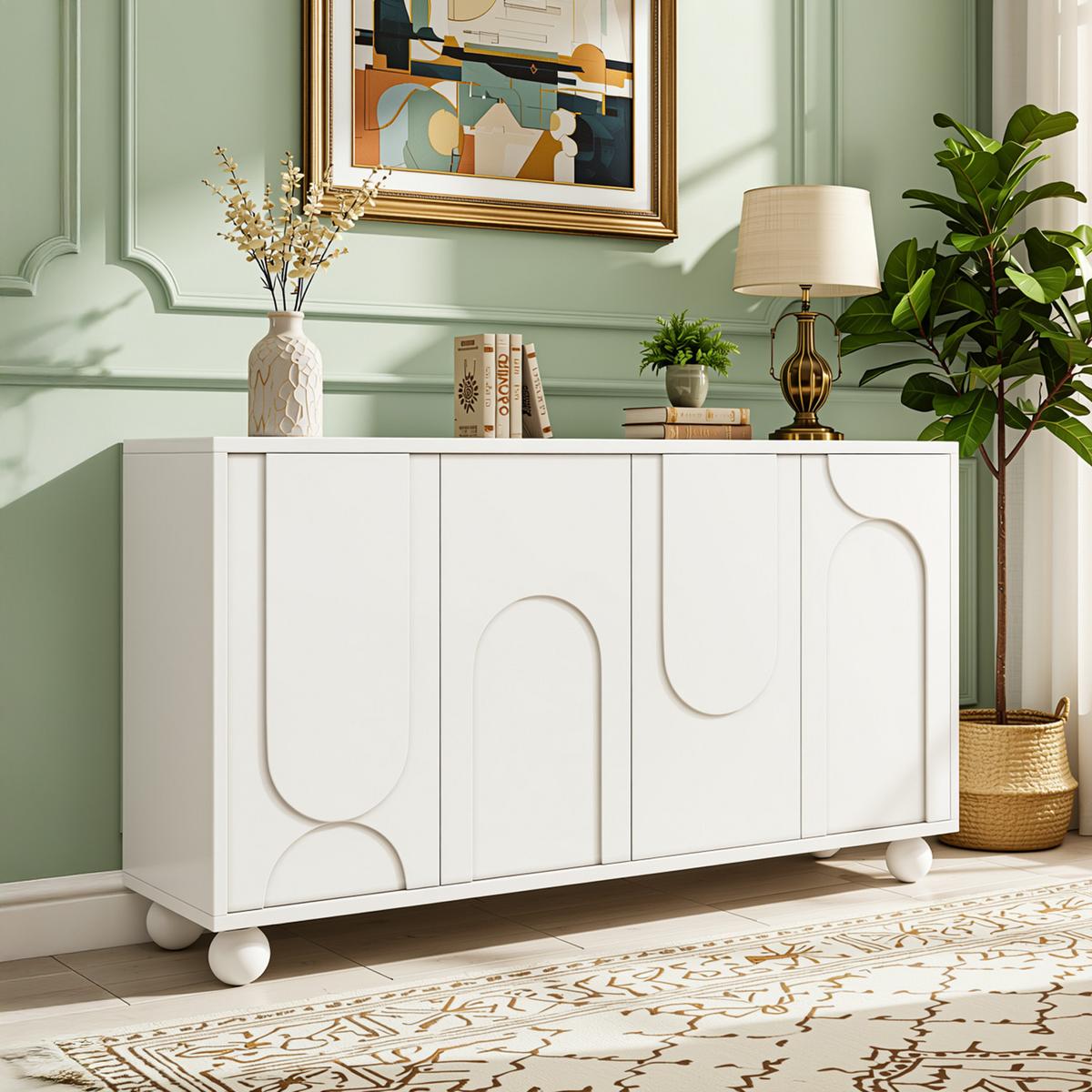 SIDEBOARD 120 cm Weiß mit 2 Türen & verstellbarem Regal im modernen Design - Weiß, Holzwerkstoff (120/71/35cm) - Urban Meuble