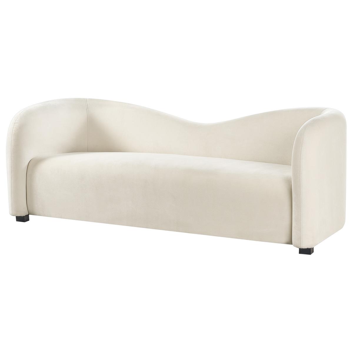 3-SITZER-SOFA Samtstoff Weiß Veltada - Weiß, Textil (205/75/90cm) - Beliani