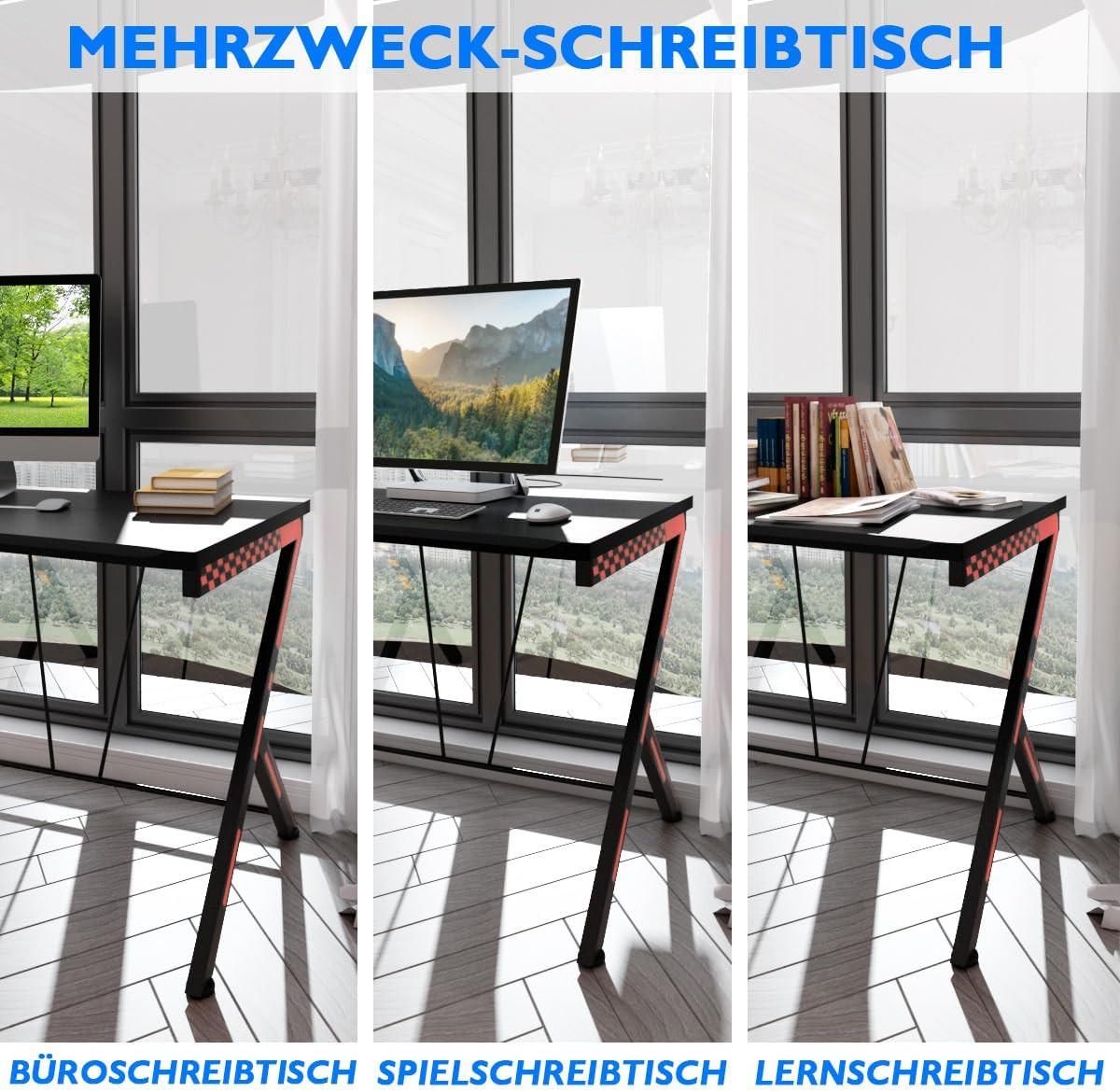 COMPUTERTISCH Schwarz - Schwarz, Holzwerkstoff (75/116/77cm) - COSTWAY