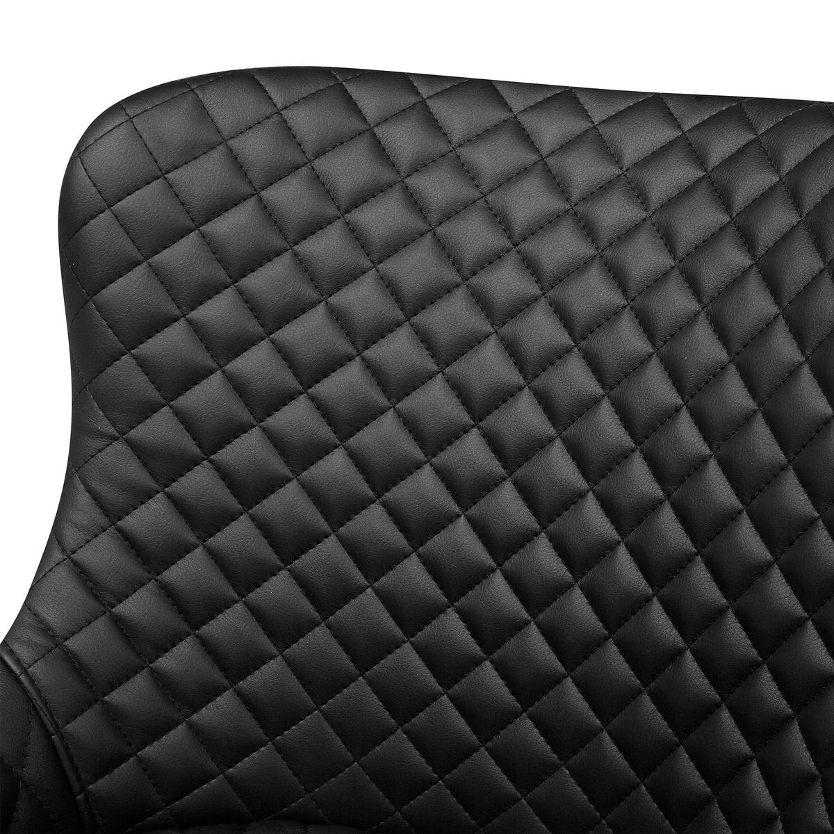 ESSZIMMERSTUHL 2er-Set Kunstleder Schwarz Solano - Schwarz, Textil/Metall (51/82/52cm) - Beliani