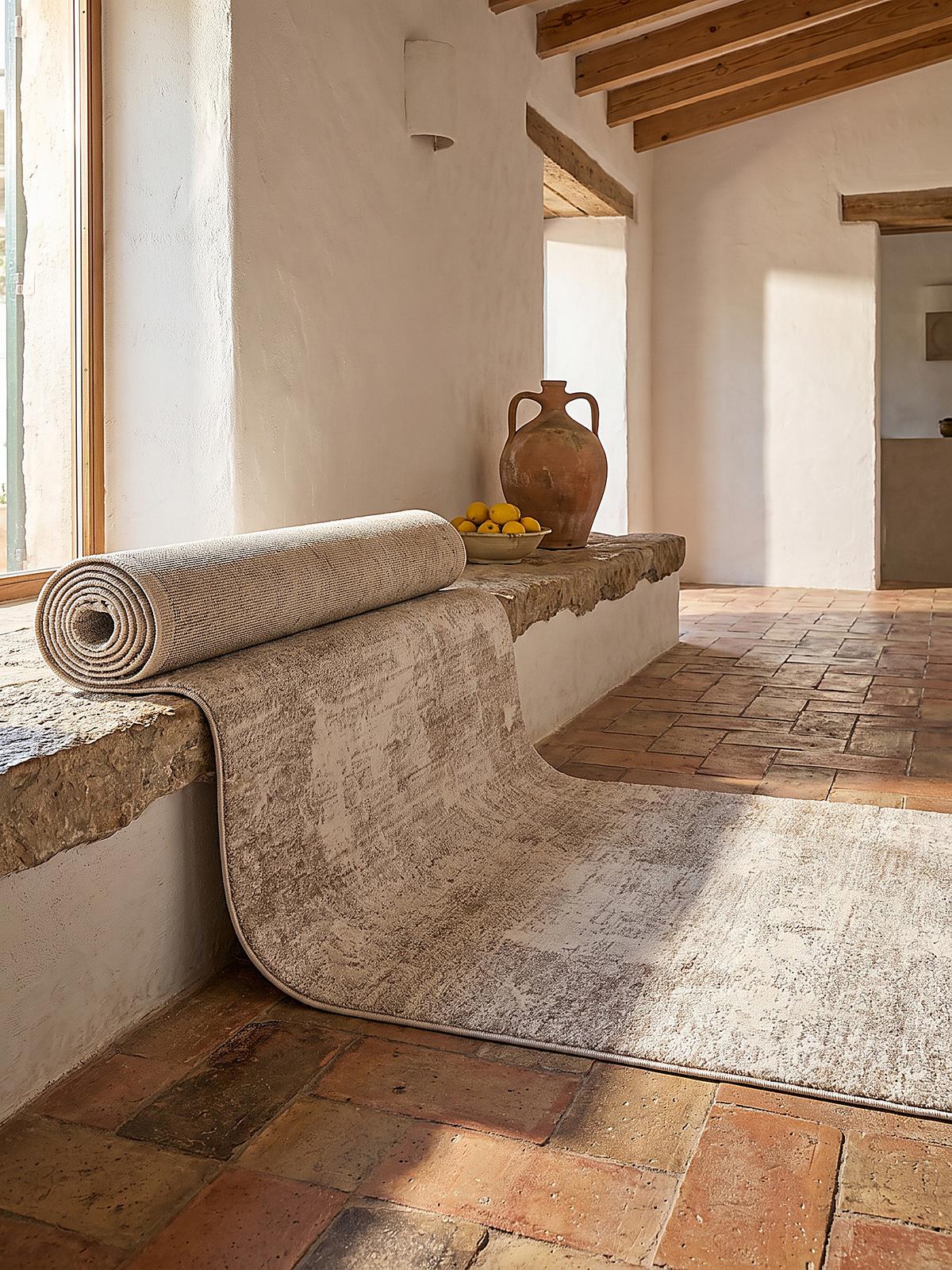 TEPPICHLÄUFER Abstrakt SCRIVIA Polypropylen Beige 80 x 300 cm - Beige, Textil (80/300cm) - KADIMA DESIGN