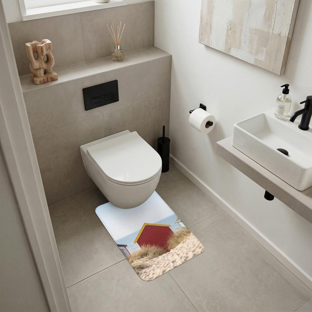 WC-VORLEGER Strand - Ferienhäuser - Farbenfroh - Dünen WC Teppich 40x60 cm - Multicolor, Textil (40/1cm) - OnlyWow