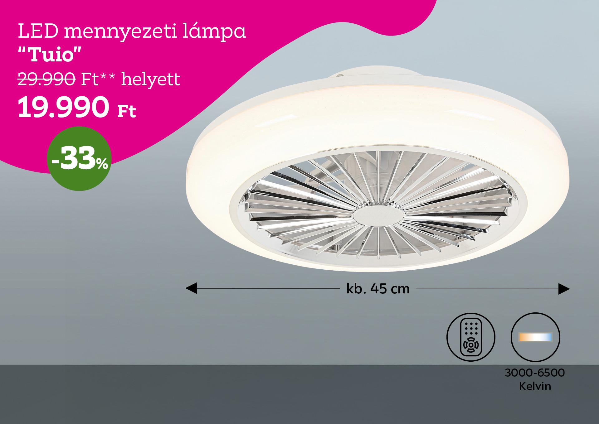 LED mennyezeti lámpa TUIO 29990 Forint helyett 19990 Forint, kedvezmény mértéke 33%