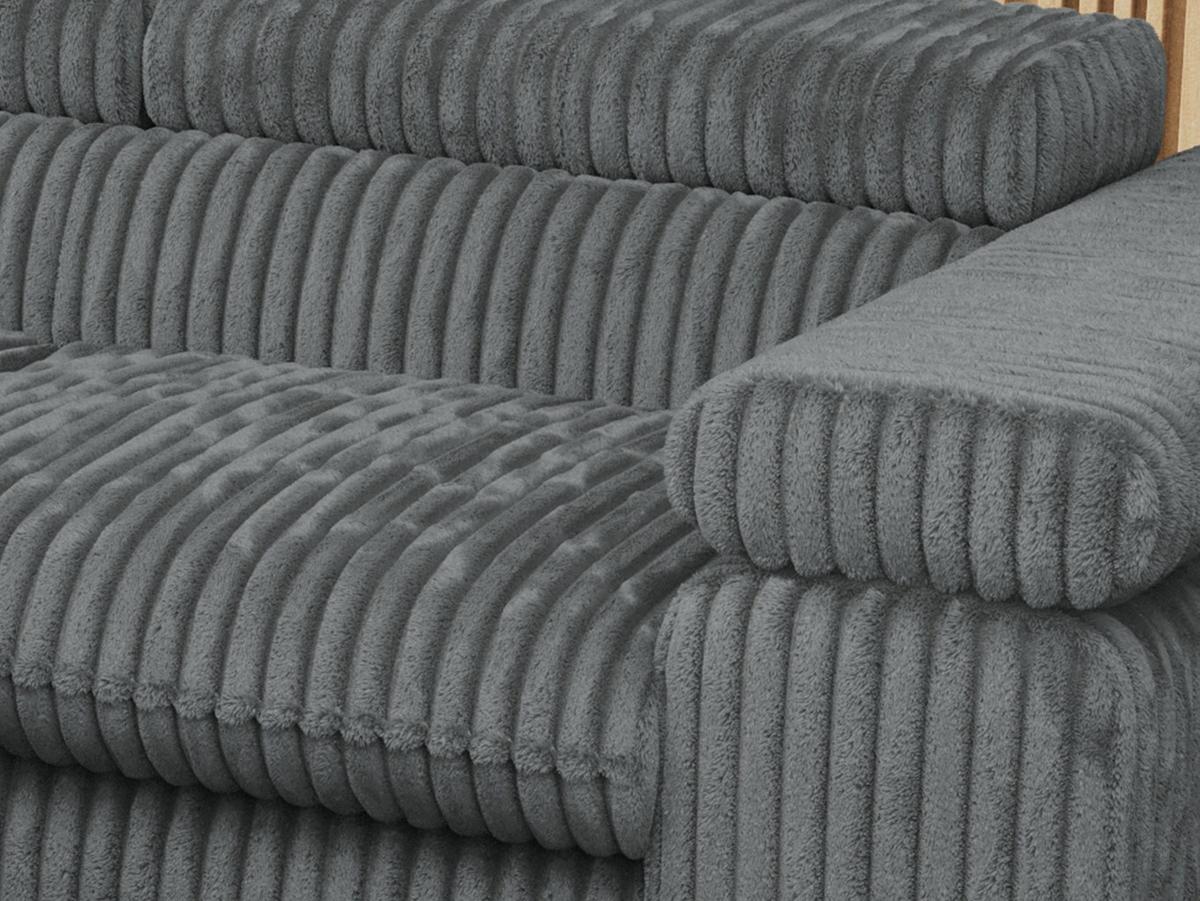 ECKSOFA PEDRO L Dunkelgrau Cord - Links Seite - Dunkelgrau/Schwarz, Textil/Metall (208/273cm) - MKS