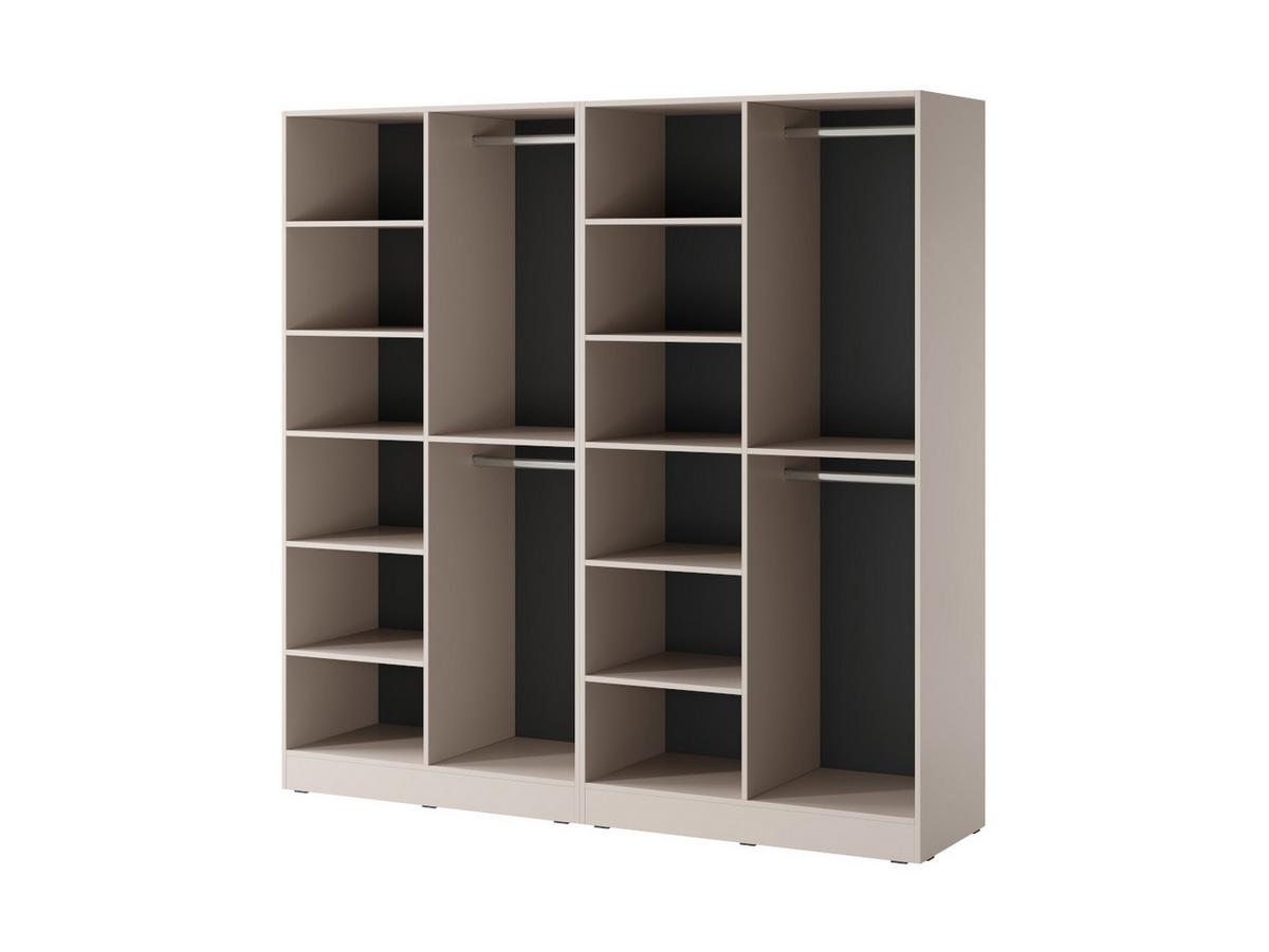 DREHTÜRENSCHRANK ATELIO 202/200/51 cm Modern Kleiderschrank 4-türig Kaschmir - Kaschmir, Holzwerkstoff (202/200/51cm) - MASSENO