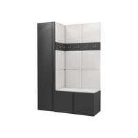 GARDEROBEN-SET Orion IX - Graphitfarben/Weiß, Holzwerkstoff/Kunststoff (124/186/46cm) - MIRJAN24