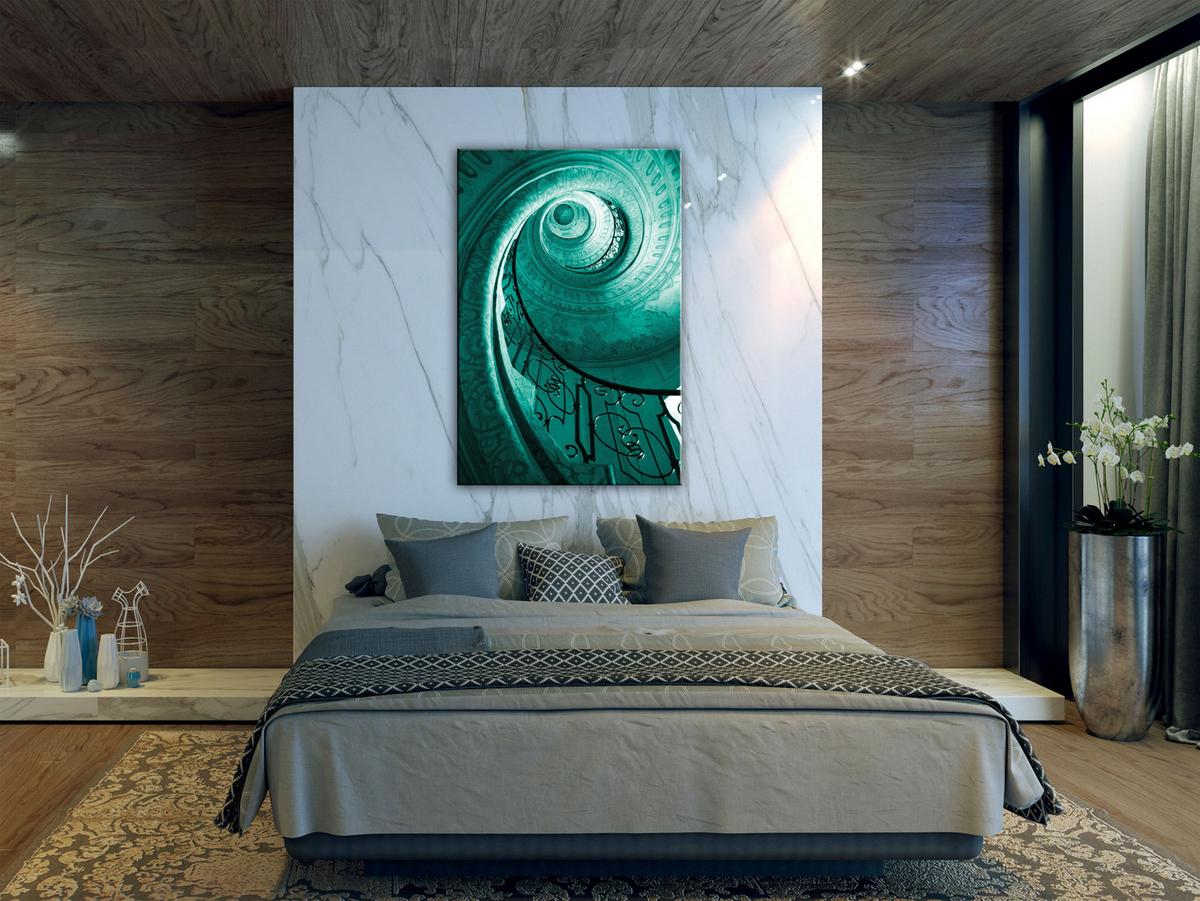 KUNSTDRUCK Grün 40/60 cm - Schwarz/Grün, Textil (40/60cm) - KUNSTLOFT