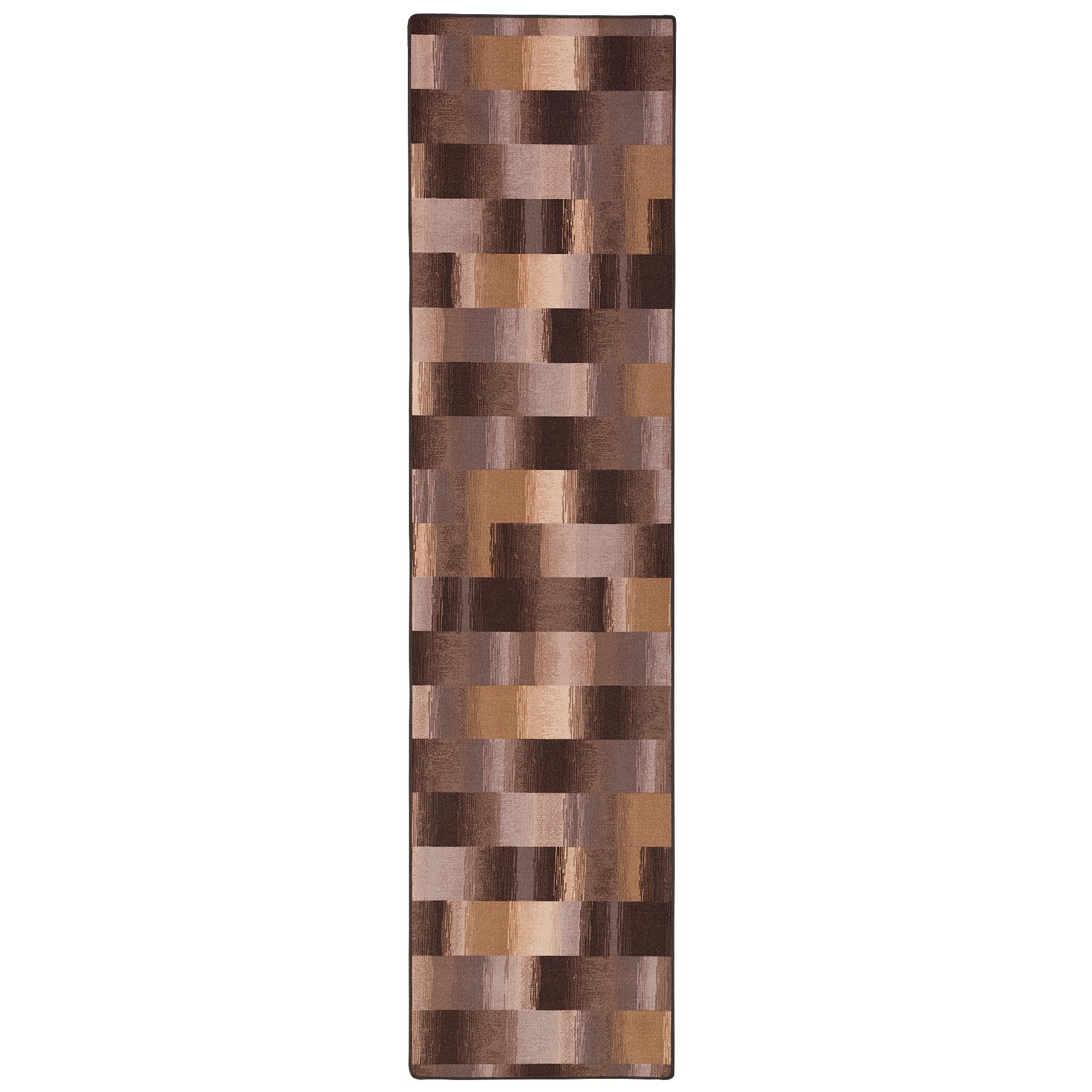 VELOURS LÄUFER TEPPICH MYSTIC KARO - Braun, Textil (80/240cm) - Snapstyle