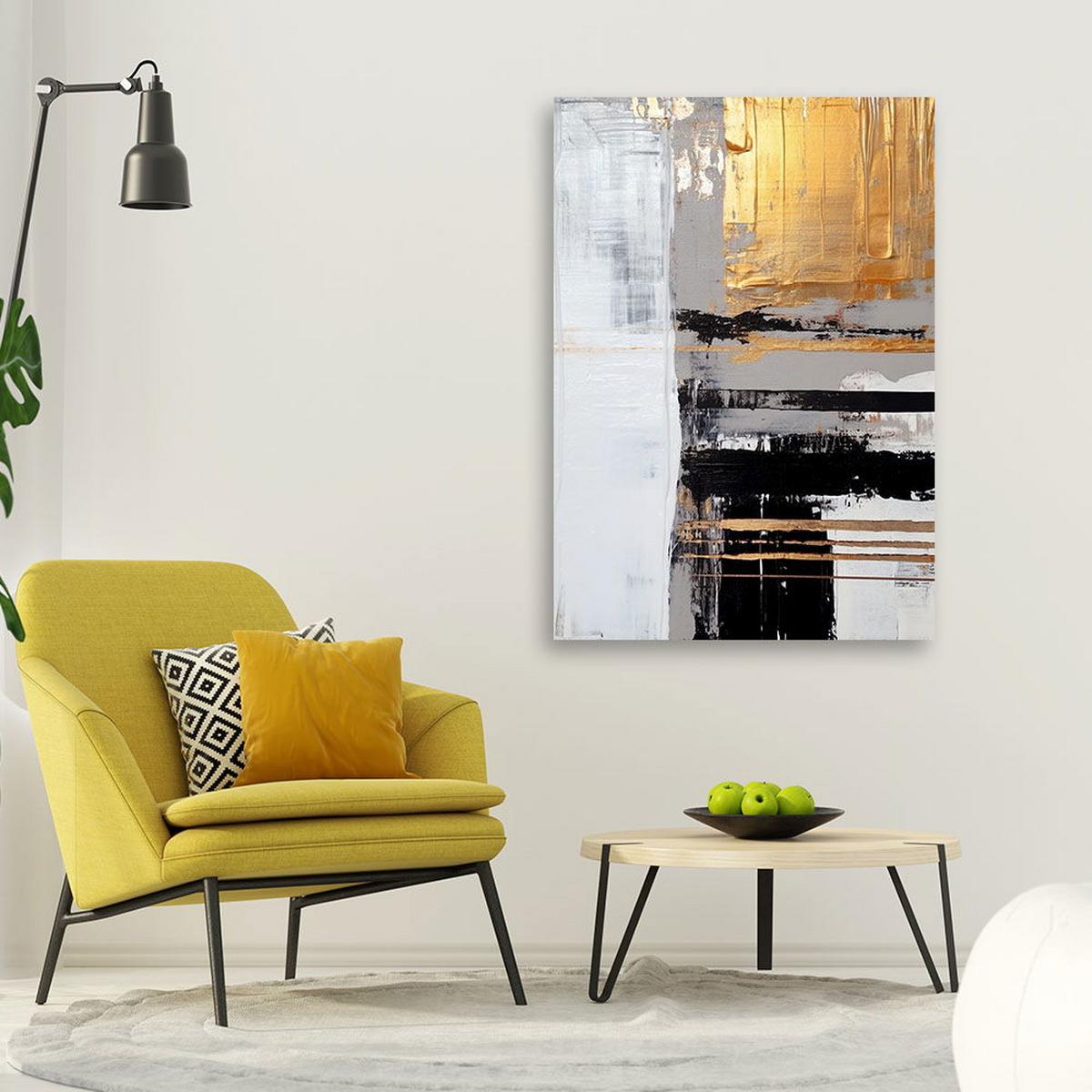 KUNSTDRUCK Gold 60/90 cm - Goldfarben, Textil (60/90cm) - KUNSTLOFT