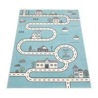 KINDERTEPPICH, mit Roadmap-Motiv, Blau, 80 x 150 cm - Blau, Textil (80/150cm) - KADIMA DESIGN