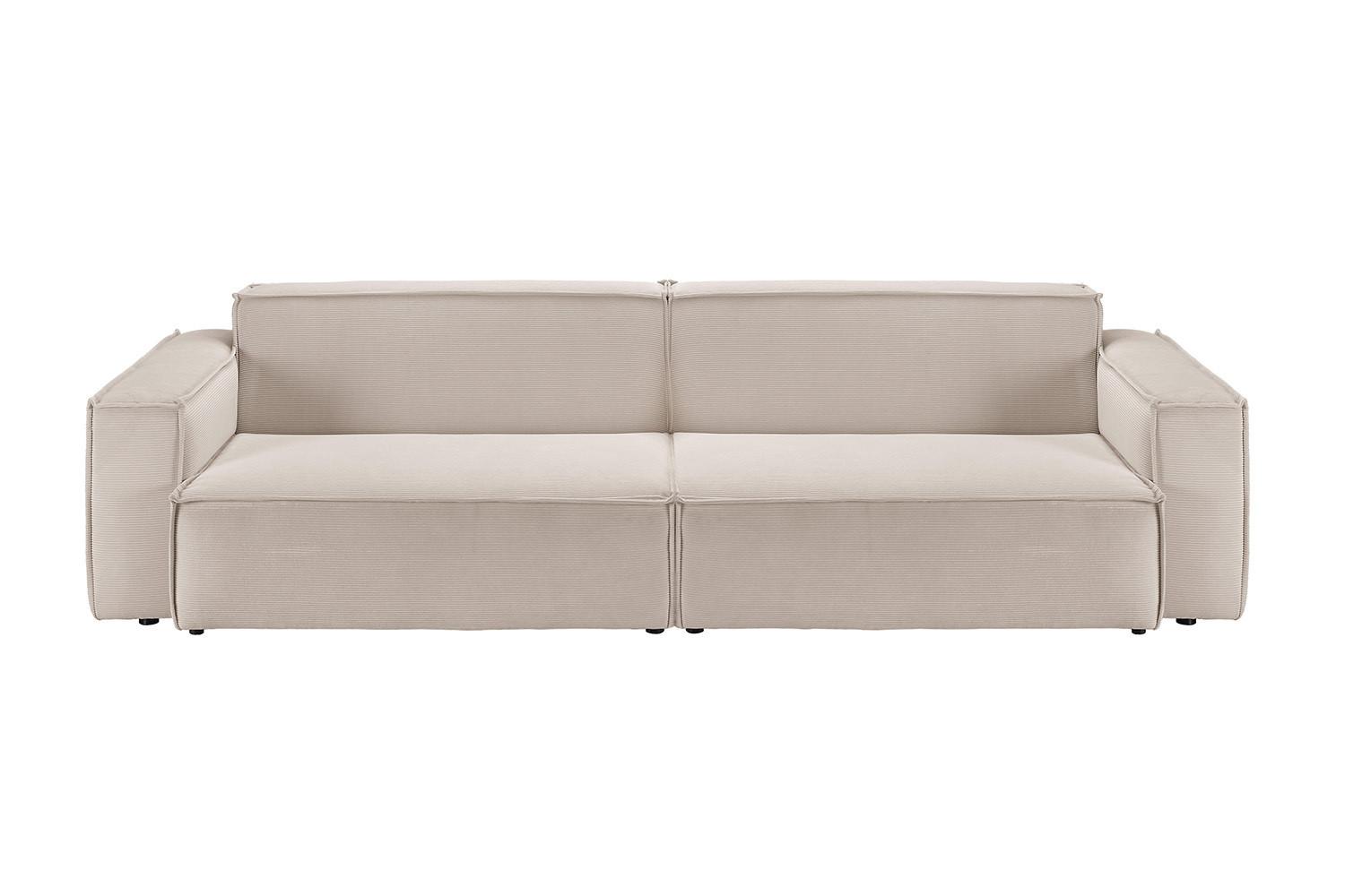 SOFA SAMU Beige Cord - Beige/Schwarz, Textil (236/72/106cm) - KAWOLA