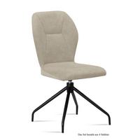 ESSZIMMERSTUHL drehbar (4er-Set) Dorene 51x92x60 Schwarz/Natur - Schwarz/Naturfarben, Kunststoff (60/92/51cm) - 58aufmkessel