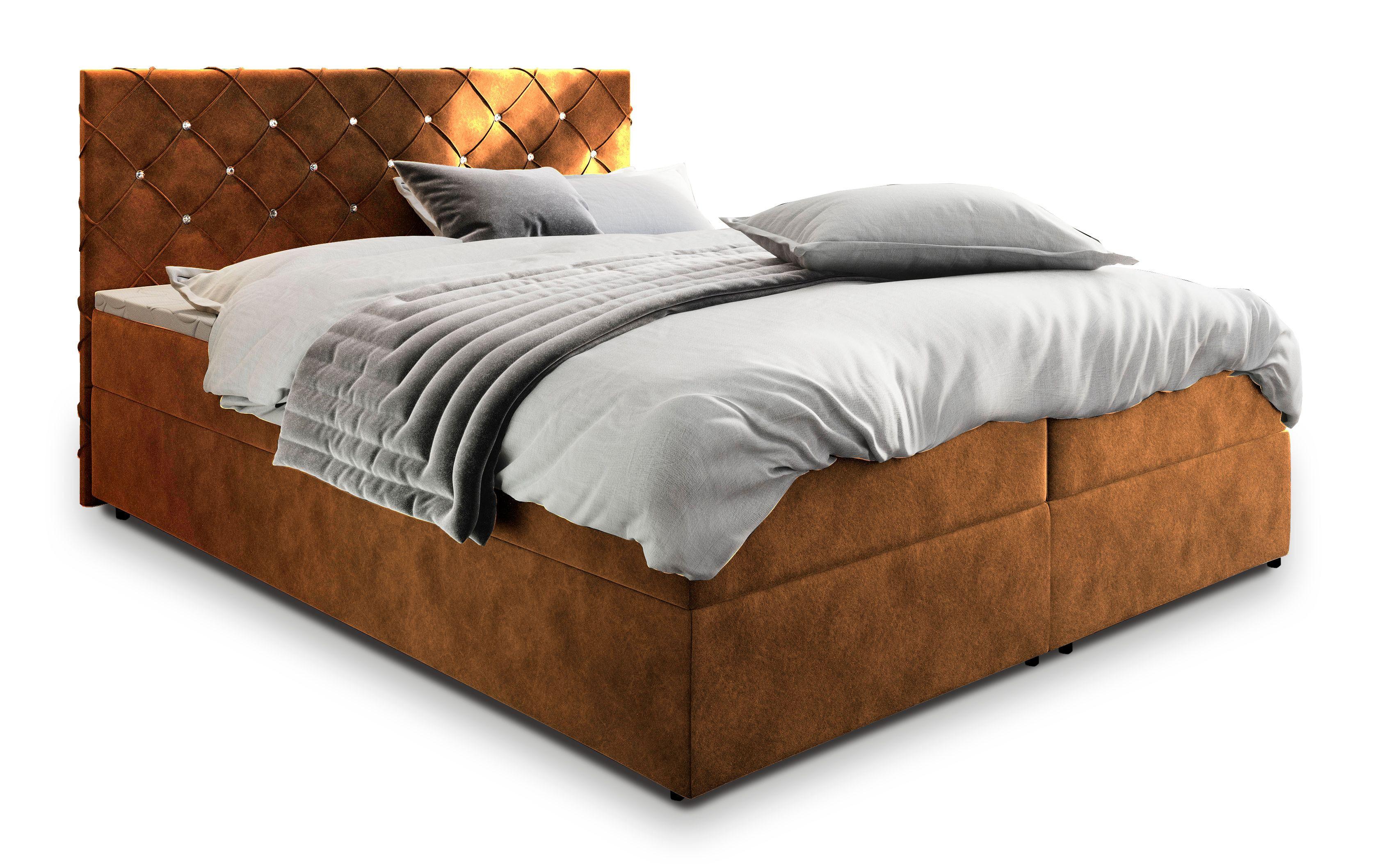 BOXBETT RIVA 180x200 cm mit Matratze und Topper - Kupferfarben - Kupferfarben, Holz (180/200cm) - MASSENO