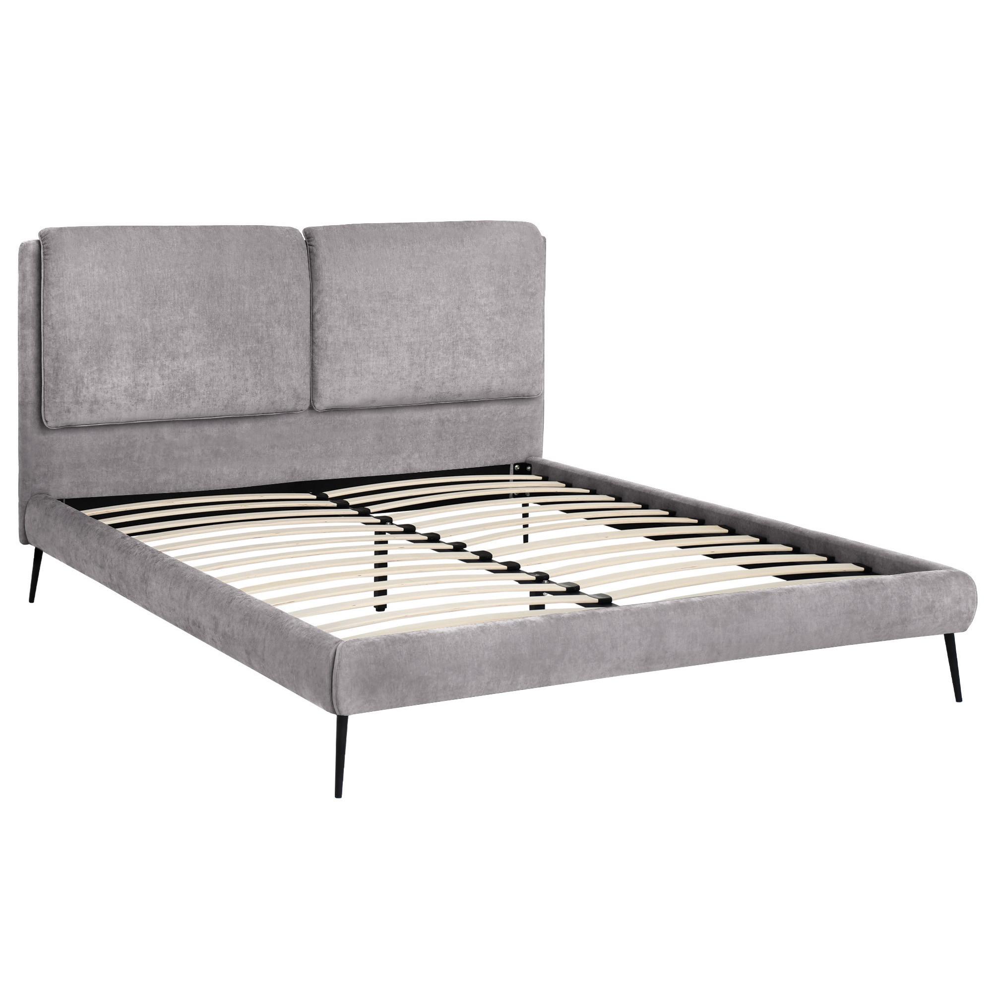 POLSTERBETT Nuit, Doppelbett 160x200 cm ohne Matratze, Chenille-Stoff, Grau - Grau, Textil (160/200cm) - Beautysofa