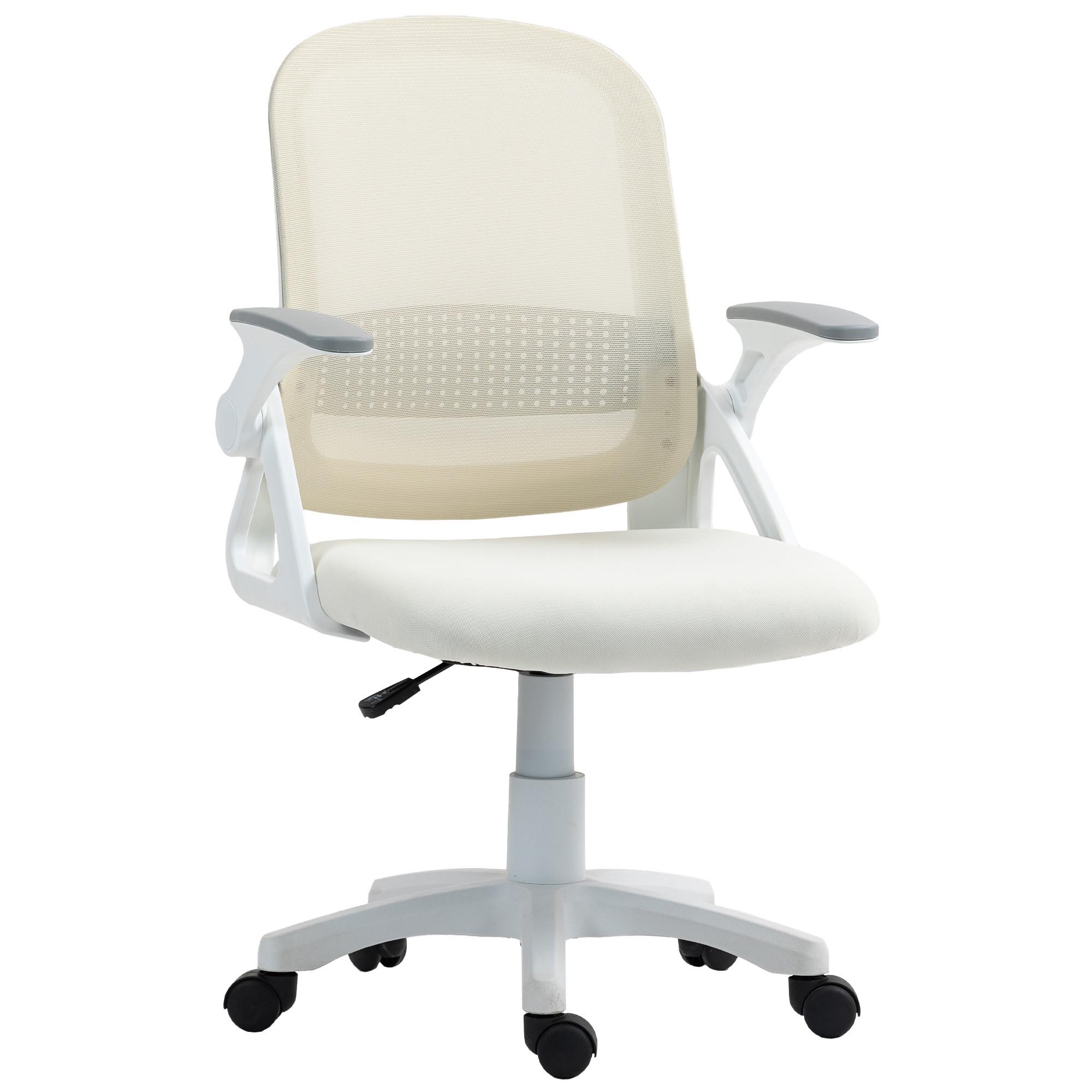 BÜROSTUHL höhenverstellbar aus Mesh Weiß - Weiß, Kunststoff/Textil (57.5/101/60cm) - HOMCOM
