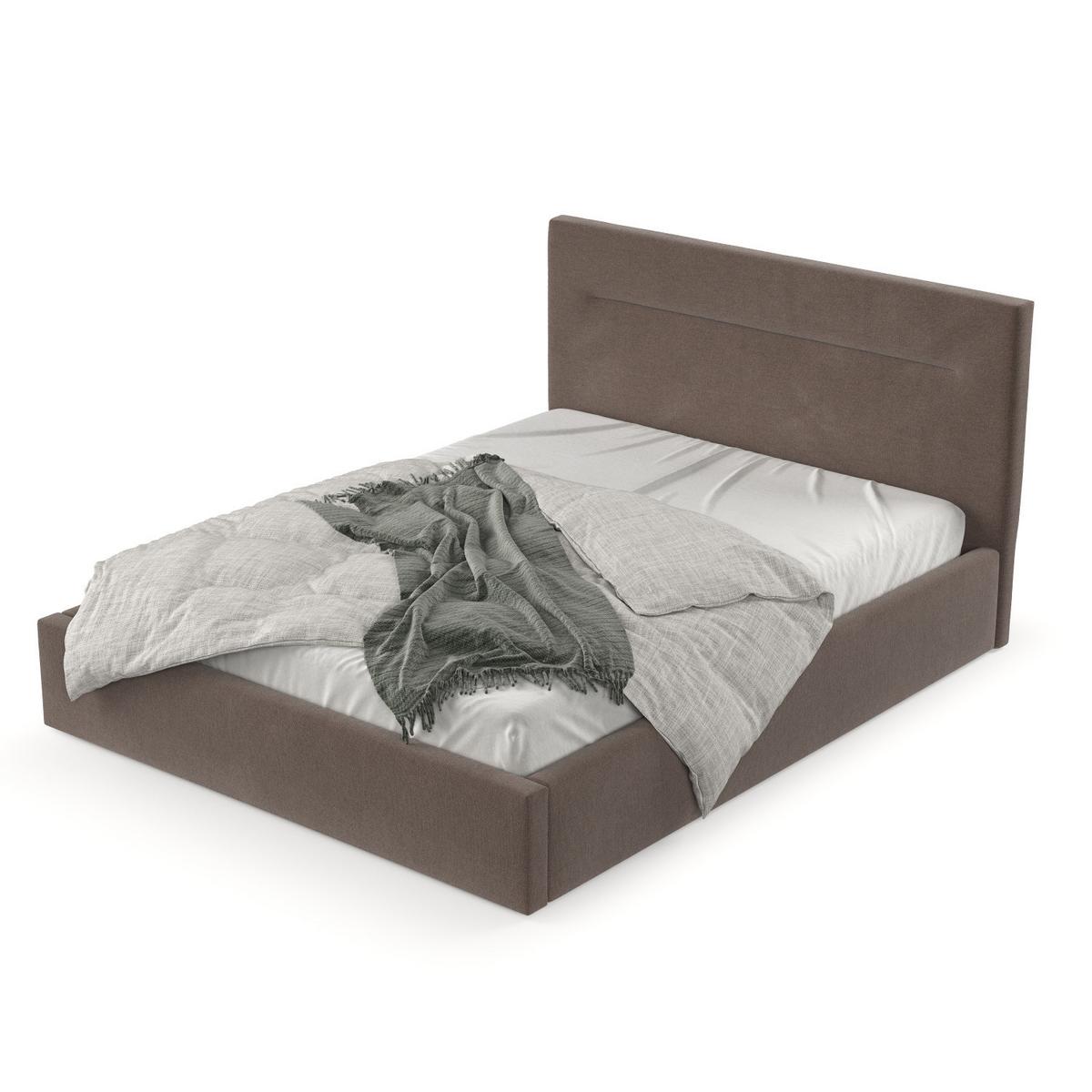 POLSTERBETT Liline 160/200 cm Braun im Asti Stoff - Schwarz/Naturfarben, Holz/Holzwerkstoff (160/200cm) - AltaBeds