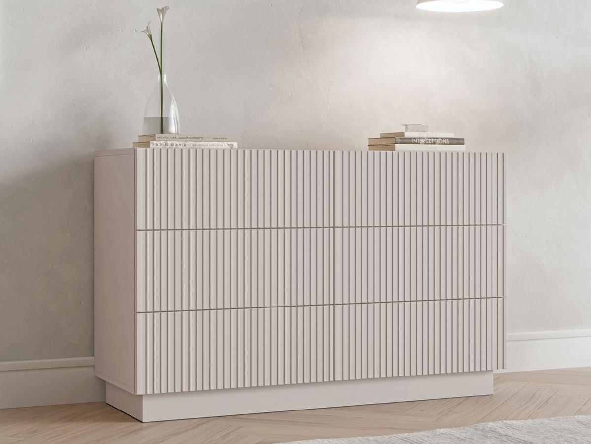 KOMMODE Liverti 6SZ - Kaschmir/Schwarz, Holzwerkstoff/Kunststoff (120/80/40cm) - MIRJAN24