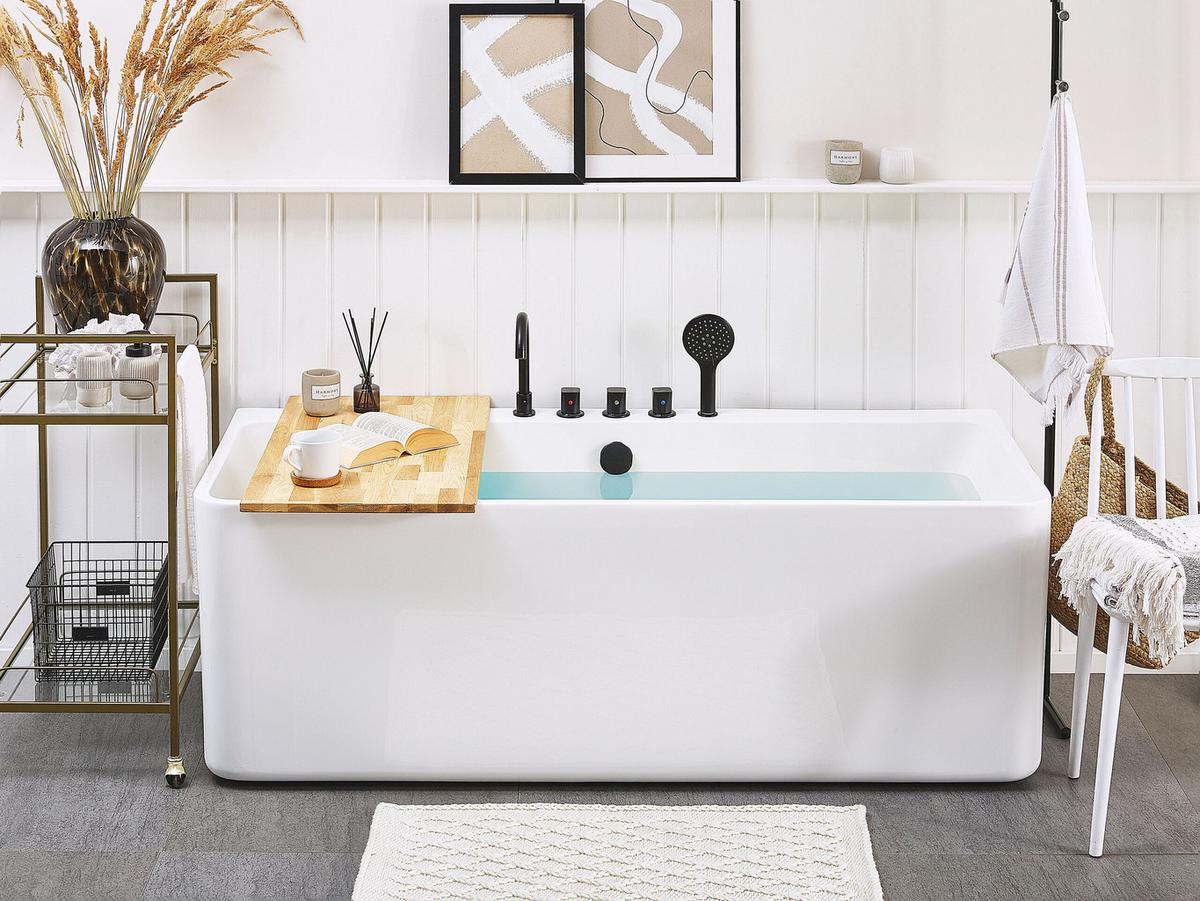 BADEWANNE 75x170x58 cm weiß Quatre - Weiß, Kunststoff (75/58/170cm) - Beliani