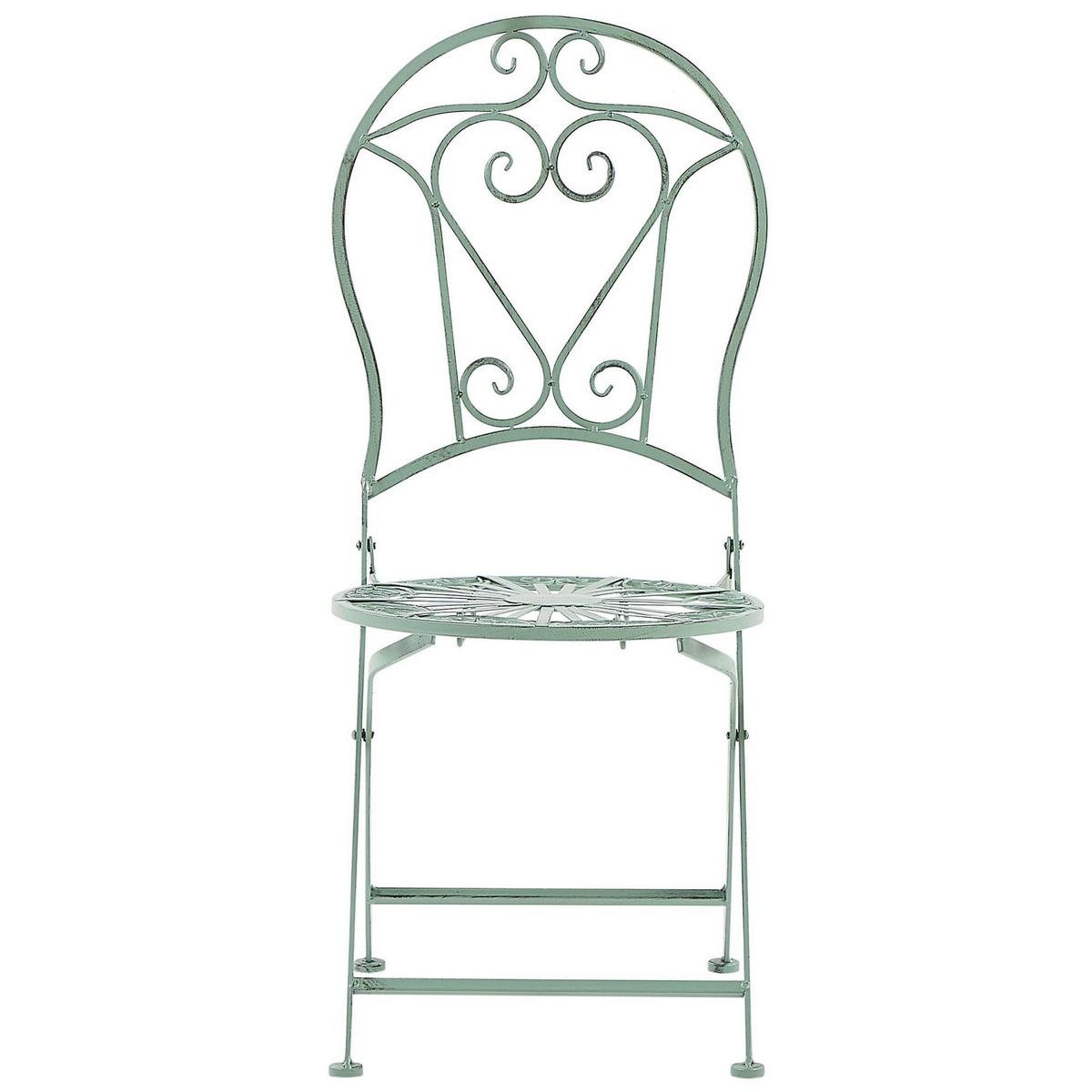 GARTENSTUHL 2er-Set Metall hellgrün Trento - Grün, Metall (42/95/57cm) - Beliani