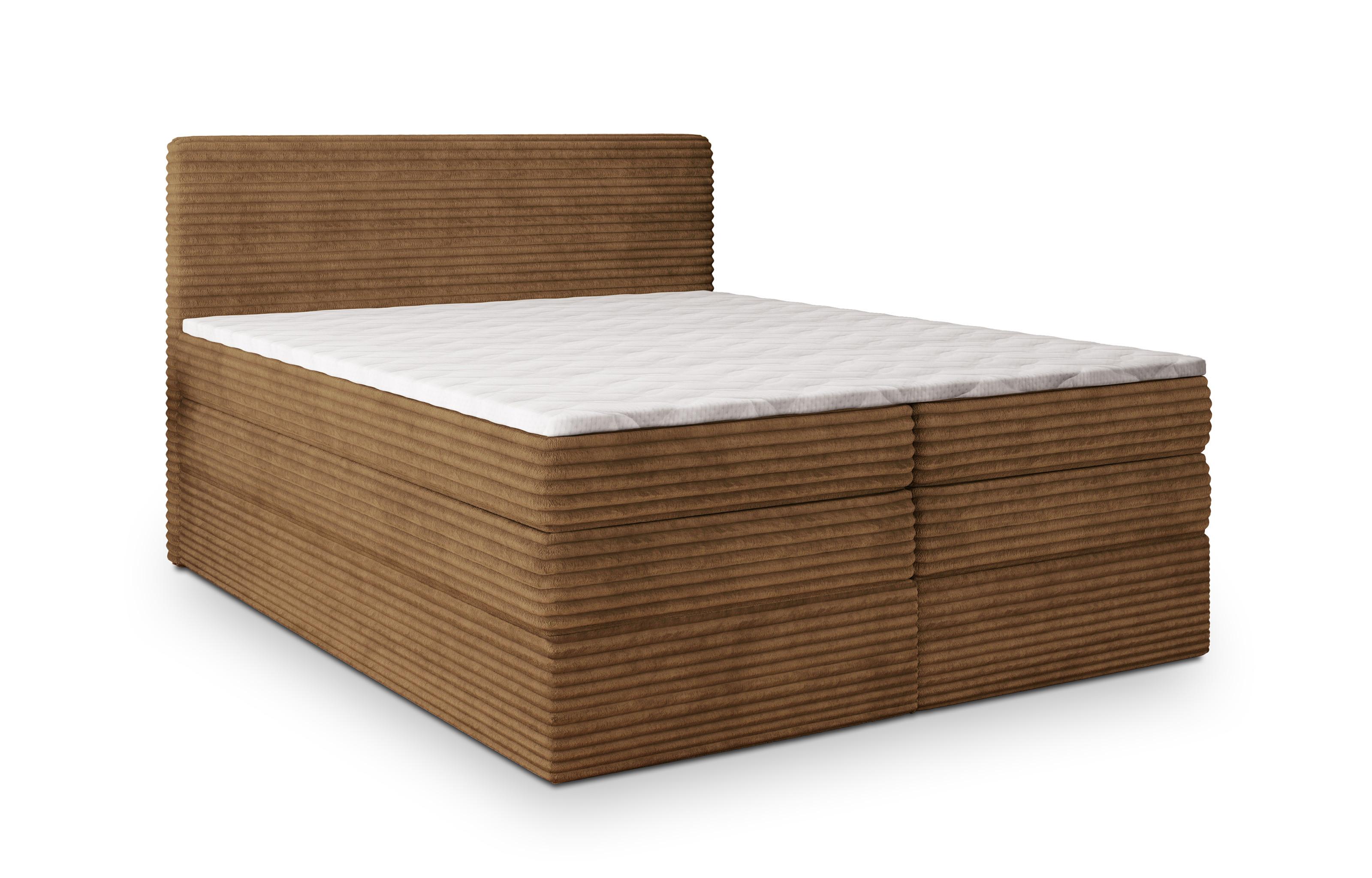 BOXSPRINGBETT LUNERA 160x200 cm mit Matratze und Topper - Kupferfarben - Kupferfarben, Holz (160/200cm) - MASSENO